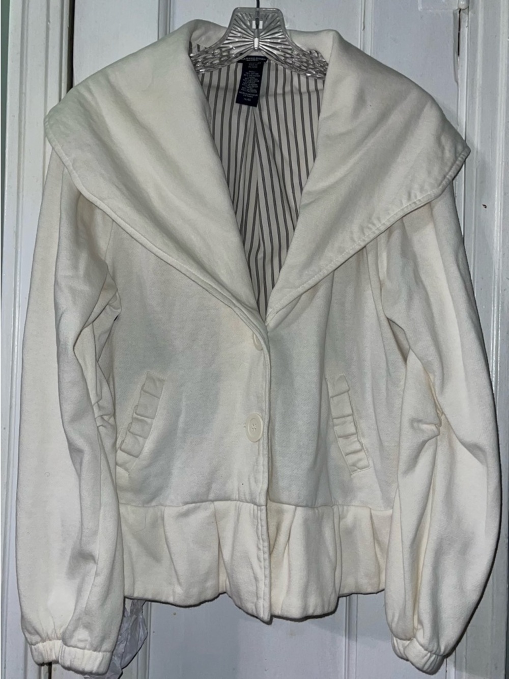 Canyon River Blues Cream Knit Peacoat with Wide Collar